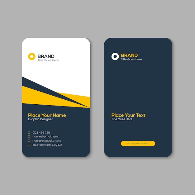 Vector printable editable horizontal and vertical double sided corporate business card template