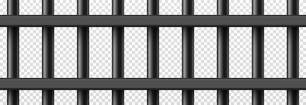 Vector prison cage on isolated transparent background. Iron fence png, iron bars png. Prison, crime.