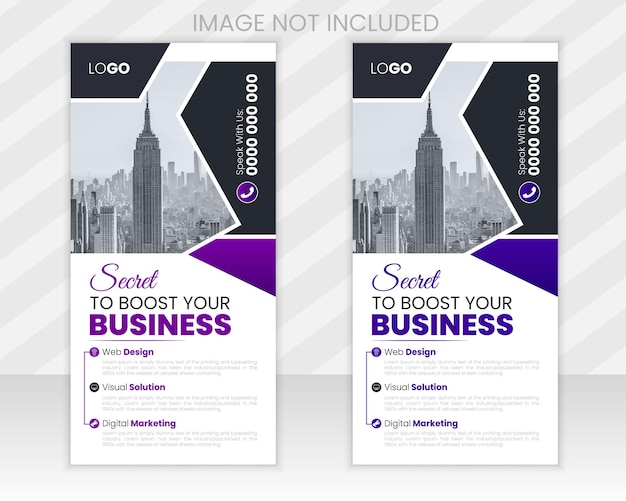 Vector professional business rack card or dl flyer design template