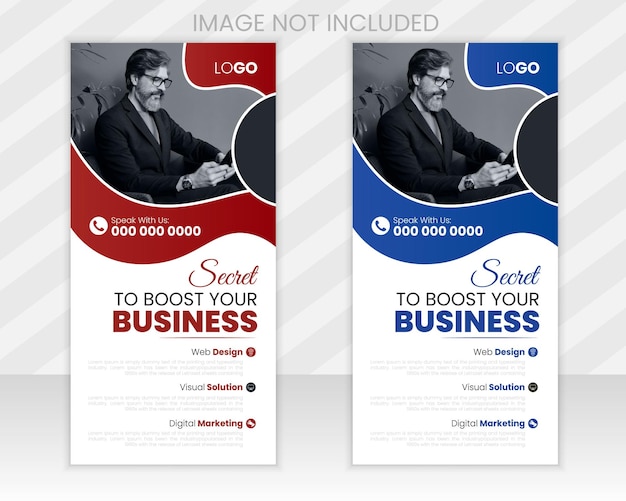 Vector professional business rack card or dl flyer design template