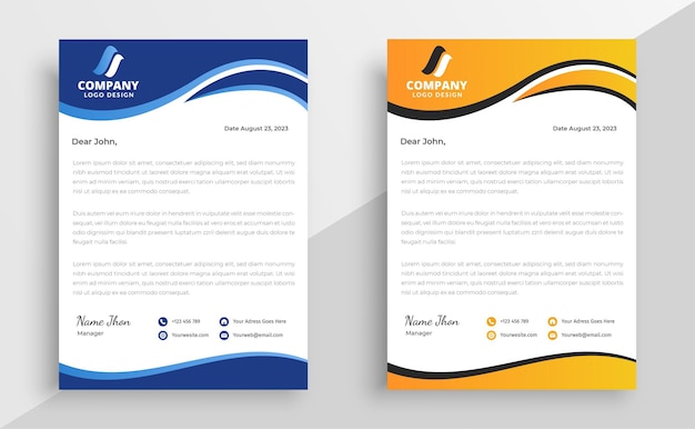 Vector Professional Corporate Modern creative business stationery letterhead design template