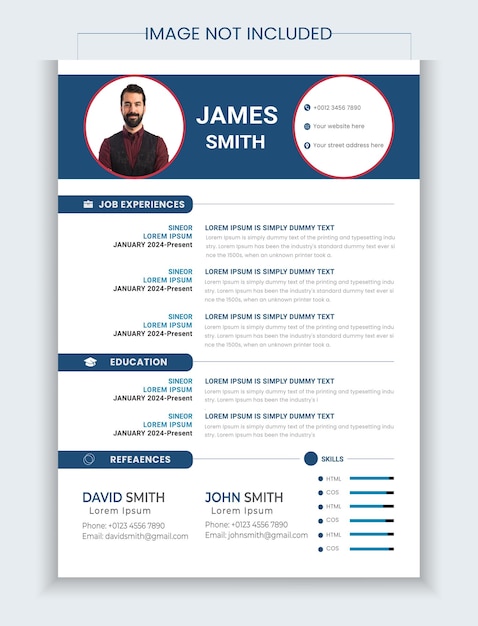 Vector Professional CV resume template design and letterhead