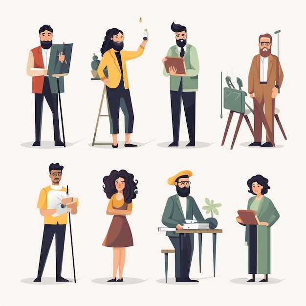 Vector vector professional illustration business work woman character people isolated person job