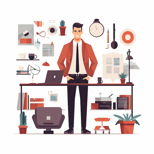 Vector vector professional illustration business work woman character people isolated person job