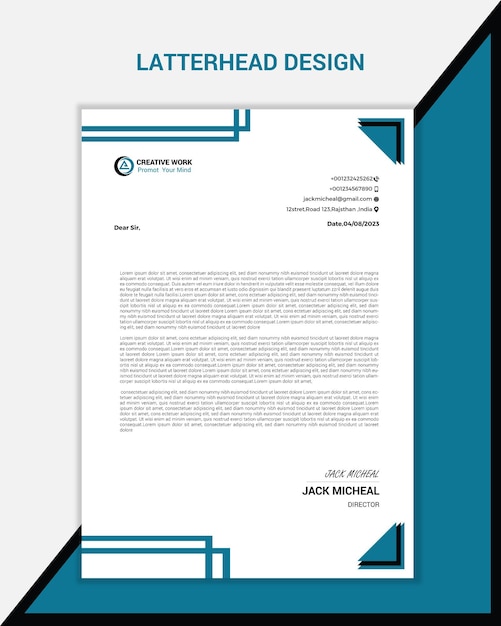 Vector professional and minimalist corporate letterhead template design