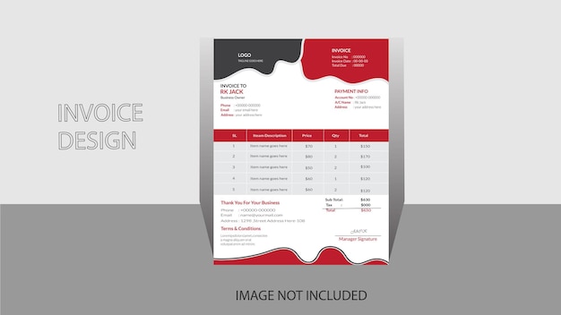 Vector professional and modern business invoice template