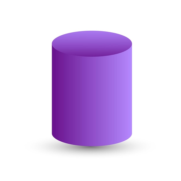 Vector purplev cylinder with gradients and shadow for game icon package design logo mobile ui