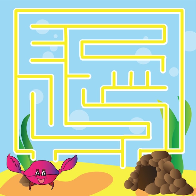 Vector puzzle for kids  - the marine life