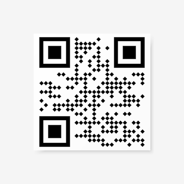 Vector QR code sample for smartphone scanning isolated on white background.