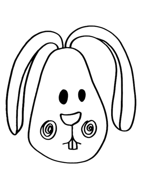 Vector rabbit head sketch