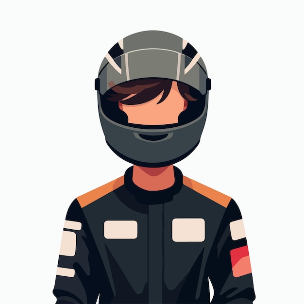 Vector vector of a race car driver using a helmet