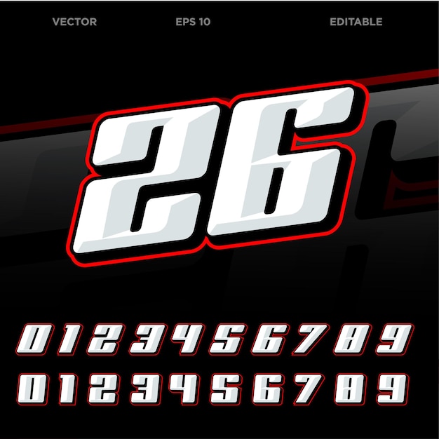 vector racing number effect design templates