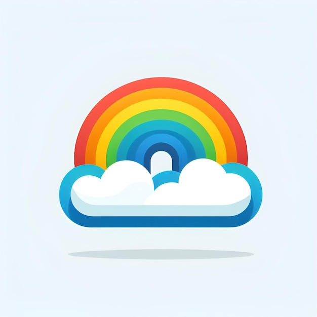 vector rainbow with clouds illustration