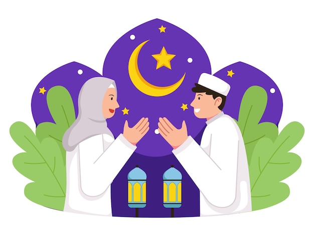 Vector Ramadan Kareem Forgive Each Other Illustration