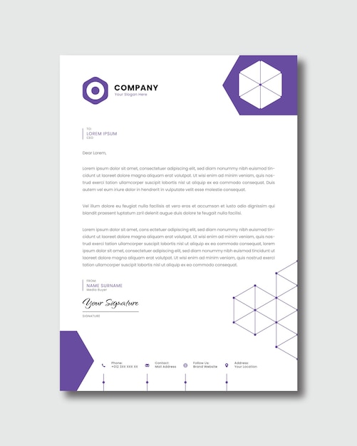 Vector ready to print CMYK editable Letterhead template