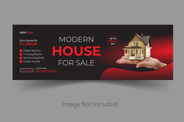 Vector Real estate house property Facebook cover banner template design