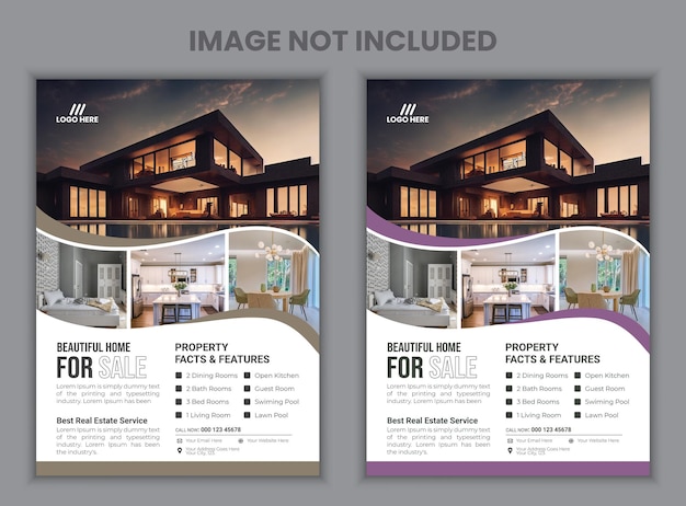 Vector real estate house property flyer poster template