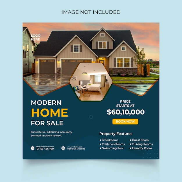 Vector real estate modern house social media post and banner template design