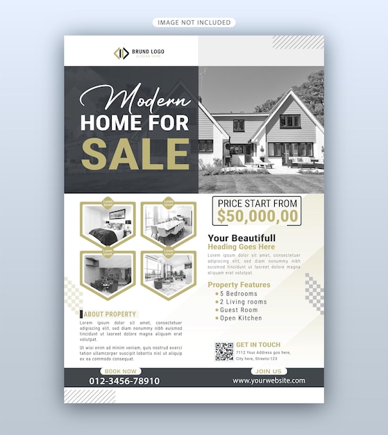 vector real estate poster with photo