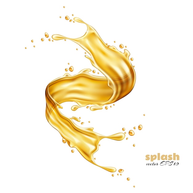 Vector realistic apple juice lemonade yellow splash explosion