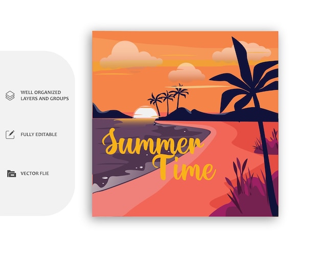 vector realistic background for summer season