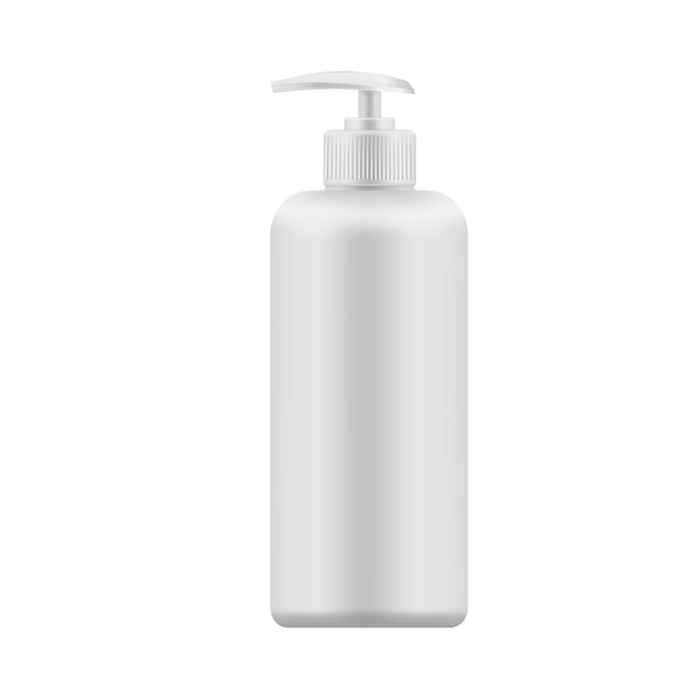 Vector realistic blank template of plastic bottle with dispenser