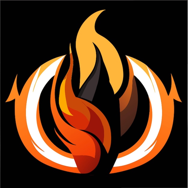 vector realistic burning fire flames with smoke vector illustration