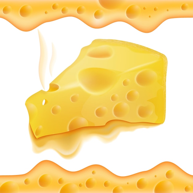 Vector realistic cheese with melted edges This creativity will bring success