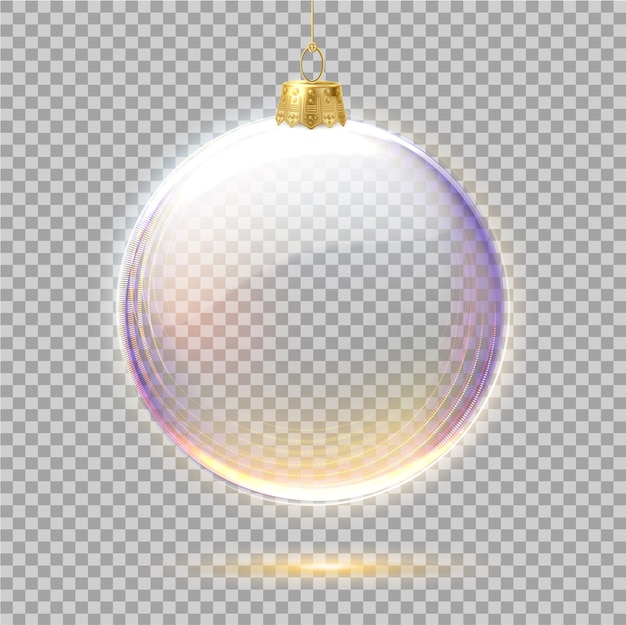 vector realistic christmas tree toy hanging with golden and purple glitter.