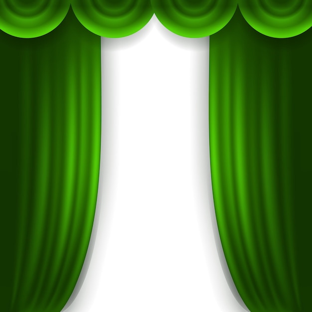 vector realistic green curtain background design