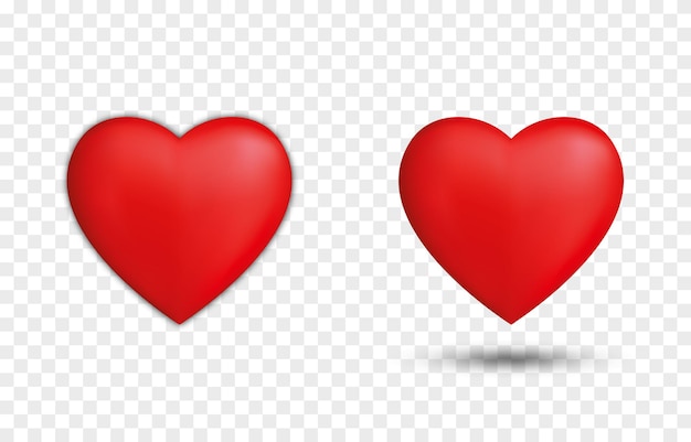 Vector realistic heart on isolated transparent background Heart for valentines day heart png