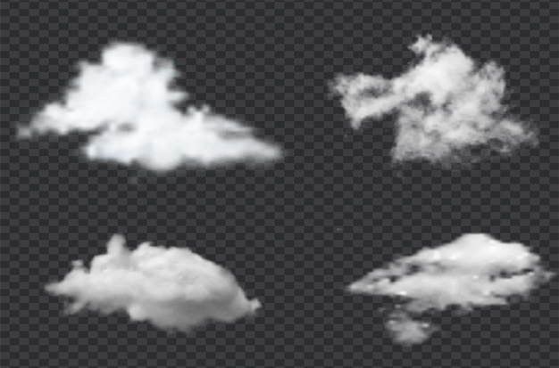 Vector realistic isolated cloud sky