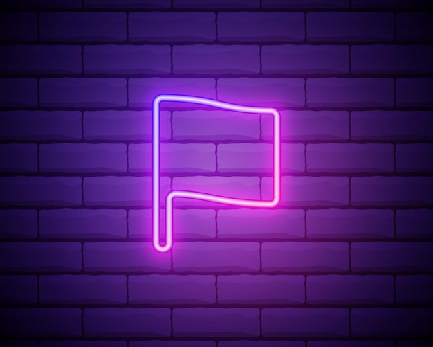 Vector realistic isolated neon sign of pink flag for decoration and covering on the wall background