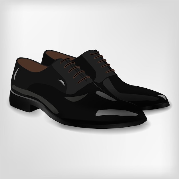 Vector vector realistic male classic pair of black shoes isolated