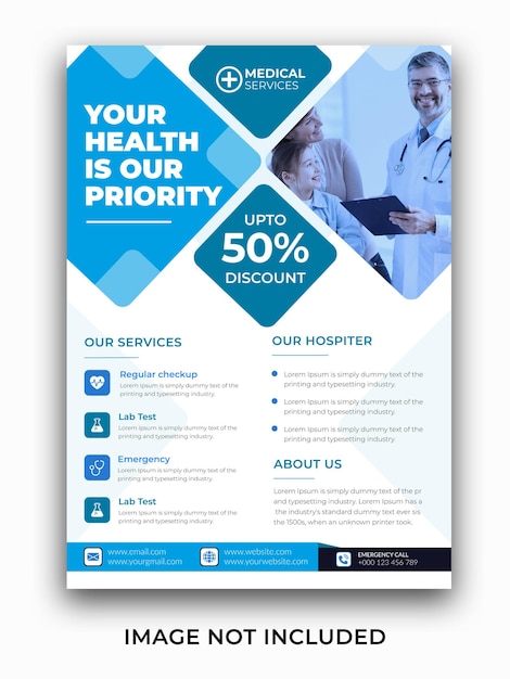 vector realistic medical flyer template