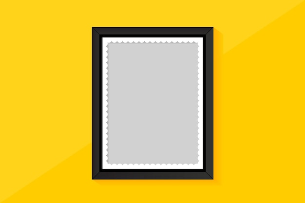 Vector realistic photo frames yellow color background design