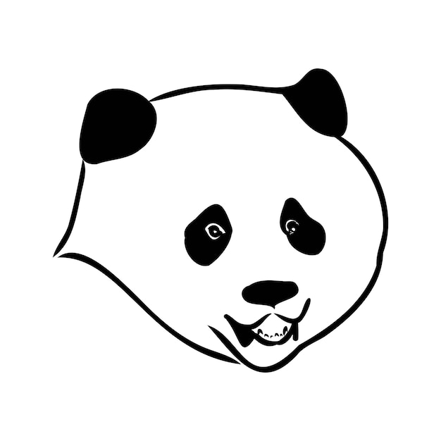 Vector realistic sketch of panda figure in fulllength hand drawn illustration