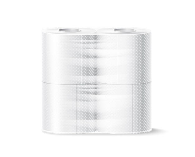 Vector realistic toilet paper roll white blank