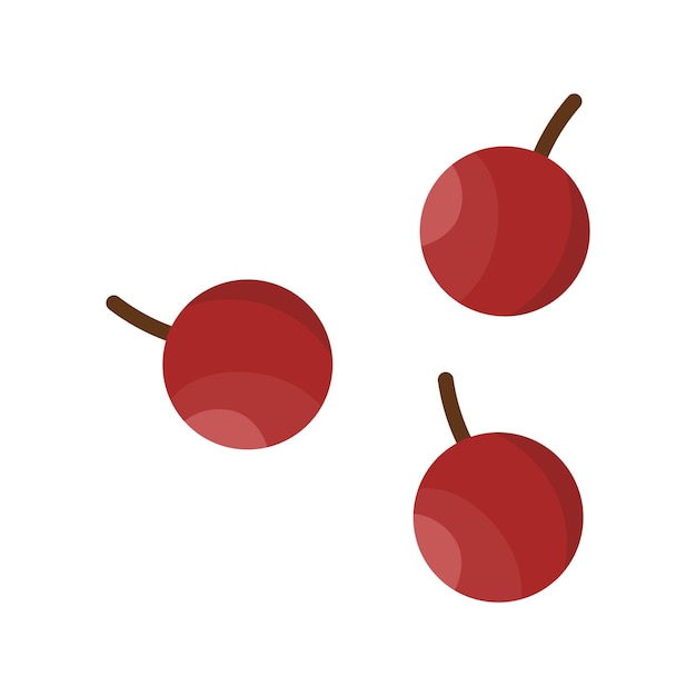 Vector red berries isolated illustration