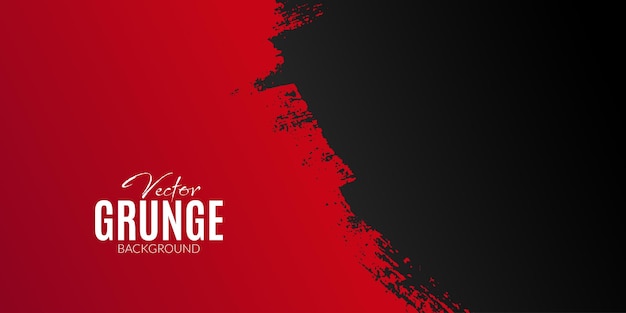 Vector Red and black grunge brush stroke banner new background