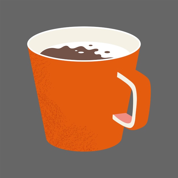 Vector red coffee cup Flat cartoon style