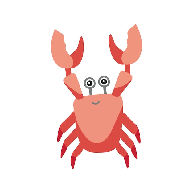 Vector vector red crab hand drawn illustration for travel design