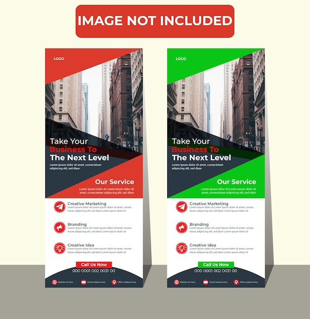 vector red and green roll up design