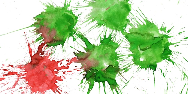 Vector red and green watercolor splatter