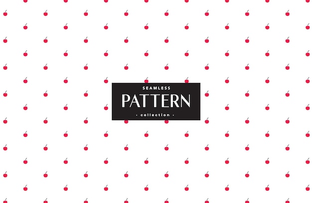 vector red hand drawn cherry seamless pattern