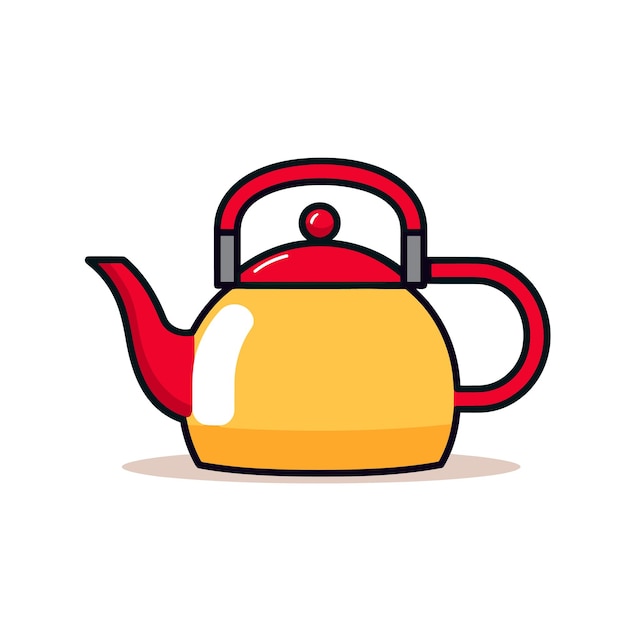 Vector of a red handled tea kettle a perfect addition to any kitchen