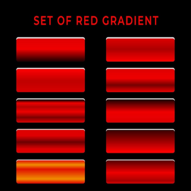 Vector red metallic gradients for print design or post design backgrounds