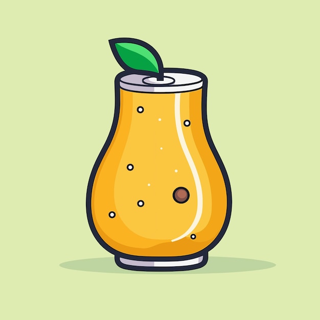 Vector of a refreshing drink with a garnish of green leaf