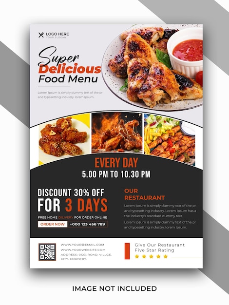 Vector vector restaurant food flyer template and food menu design