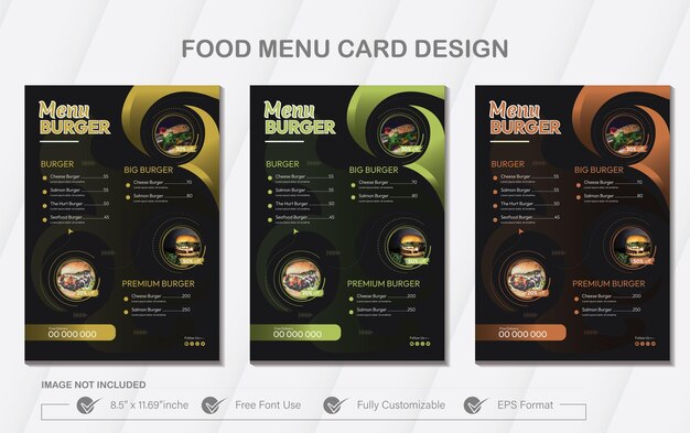 Vector vector restaurants food menu flyer design with food print template